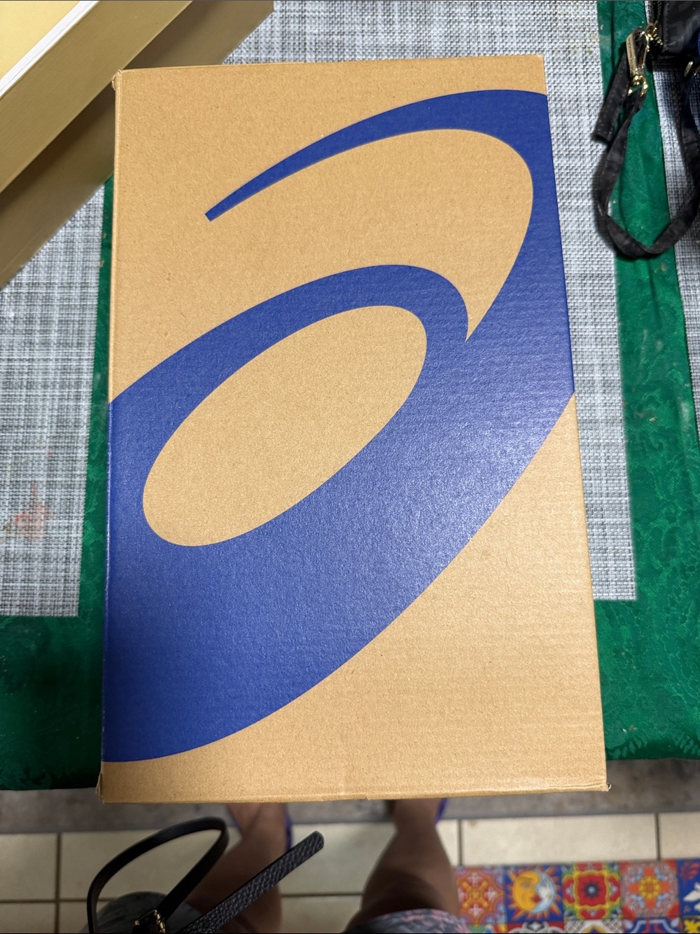 Asics Blue and Tan Graphic Wall Art Panel